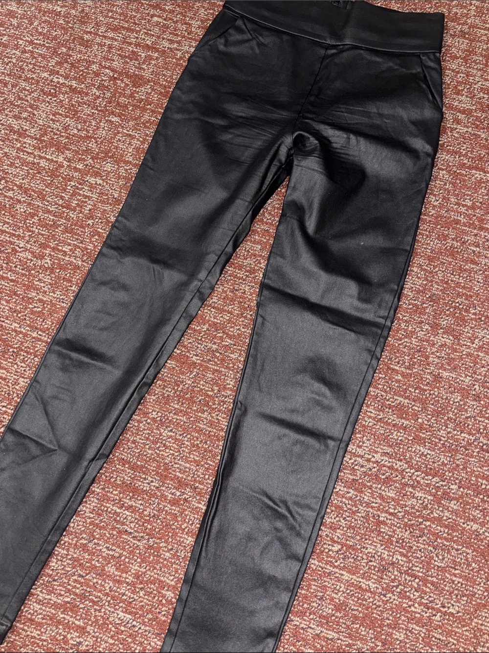 Ammo big booty zip back high waist faux leather going out date night pant medium